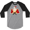 funny flashing naked nude christmas santa claus 3/4 Sleeve Shirt