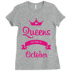 queens are born in october Ladies Fitted T-Shirt