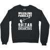 weekend forcast guitar with a chance of drinking Crewneck Sweatshirt