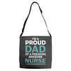 i'm a proud dad of freaking awesome nurse Adjustable Strap Totes