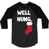 well hung endowed christmas stocking funny 3/4 Sleeve Shirt