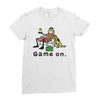 baseball game on short Ladies Fitted T-Shirt