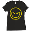 evil smiley emoticon Ladies Fitted T-Shirt