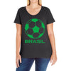 brasil sport soccer ball fun Ladies Curvy T-Shirt