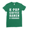 k pop coffee ramen k dramas Ladies Fitted T-Shirt