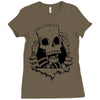 bart skull Ladies Fitted T-Shirt