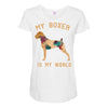my boxer is my world Maternity Scoop Neck T-shirt