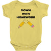 down with homework Baby Bodysuit