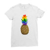 rainbow pineaplle Ladies Fitted T-Shirt