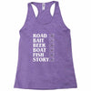 road bait beer boat fish story Racerback Tank