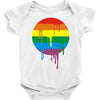 rainbow colored stripes dot running splashes Baby Onesie