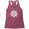 steering wheel sail boat funny Racerback Tank