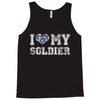 i love my soldier navy camouflage Tank Top