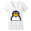 penguin face Women's V-Neck T-Shirt