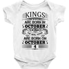 Real Kings Are Born On October 4 Baby Onesie