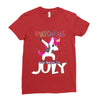 july born unicorns Ladies Fitted T-Shirt