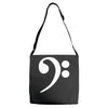 bass cleff funny Adjustable Strap Totes