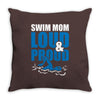 swim mom loud and proud sports athlete athletic Throw Pillow
