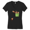 pocket red pandas Women's V-Neck T-Shirt