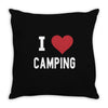 i love camping! Throw Pillow