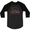 neon sign california republic flag bear 3/4 Sleeve Shirt