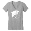 yin yang shark Women's V-Neck T-Shirt