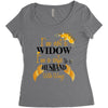i'm not a widow i'm a wife to a husband with wings Women's Triblend Scoop T-shirt