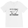 are you looking at my weiner t shirt funny dog wiener dachshund s m l V-Neck Tee