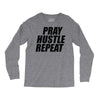 pray hustle repeat Long Sleeve Shirts