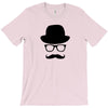 hat wayfarer glasses funny moustache hipster funny geek light tee shir T-Shirt