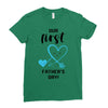 Our First Father's Day! Baby Boy Ladies Fitted T-Shirt