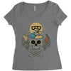 summer skull Women's Triblend Scoop T-shirt