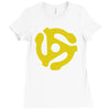 45 stereo adapter Ladies Fitted T-Shirt