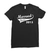 married since 2015   mens funny wedding marriage Ladies Fitted T-Shirt