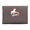 totally straight funny rainbow unicorn Accessory Pouches