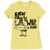 ride the wave california Ladies Fitted T-Shirt