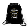 legendary riders are born in 1989 Drawstring Bags