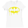 batman dying bleeding logo Ladies Fitted T-Shirt