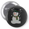 christmas snowman Pin-back button