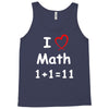 kids boys childrens i love math 1+1=11 funny Tank Top