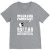 weekend forcast guitar with a chance of drinking V-Neck Tee