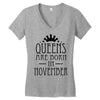 queens are born in november (2) Women's V-Neck T-Shirt