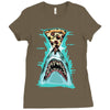 pizza shark graphic Ladies Fitted T-Shirt