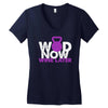 wod now wine later Women's V-Neck T-Shirt