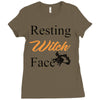 resting witch face   fall t shirt   funny halloween Ladies Fitted T-Shirt