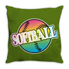 neon softball Throw Pillow