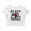 plays with trucks family matching Crop Top