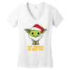may cristmas be with you yoda Women's V-Neck T-Shirt