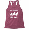 run forest run white color Racerback Tank