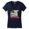 This Girl Loves Her Greyhound Women's V-Neck T-Shirt